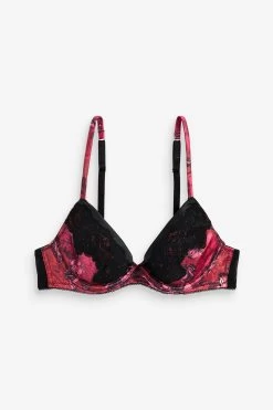 B By Ted Baker Pink Floral Satin Padded Plunge Bra 13 B By Ted Baker Pink Floral Satin Padded Plunge Bra -Ted Baker Shop T64051s2