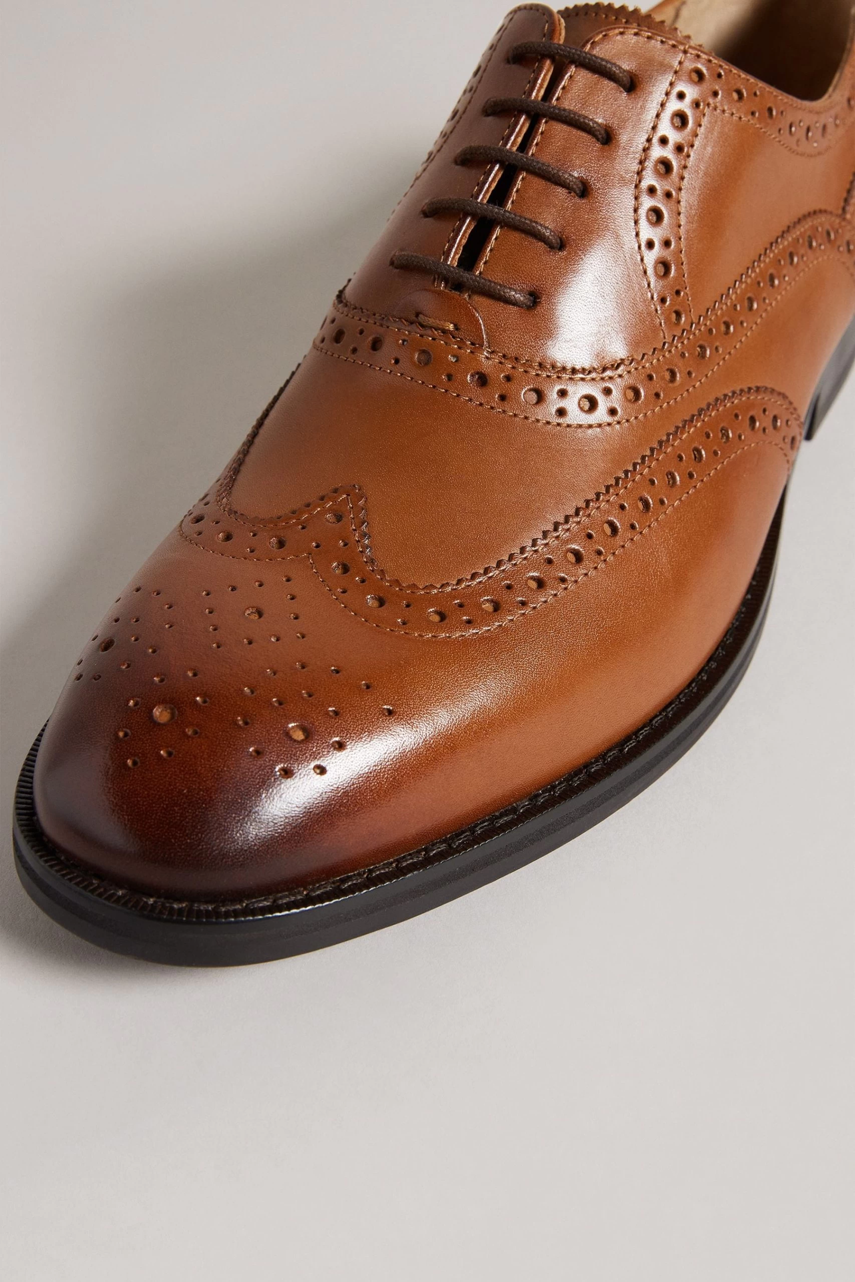 Ted Baker Brown Amaiss Formal Leather Brogue Shoes 5 Ted Baker Brown Amaiss Formal Leather Brogue Shoes - Image 3