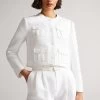 Ted Baker White Alera Cropped Boxy Jacket With Cargo Styling 1 Ted Baker White Alera Cropped Boxy Jacket With Cargo Styling -Ted Baker Shop T82814s
