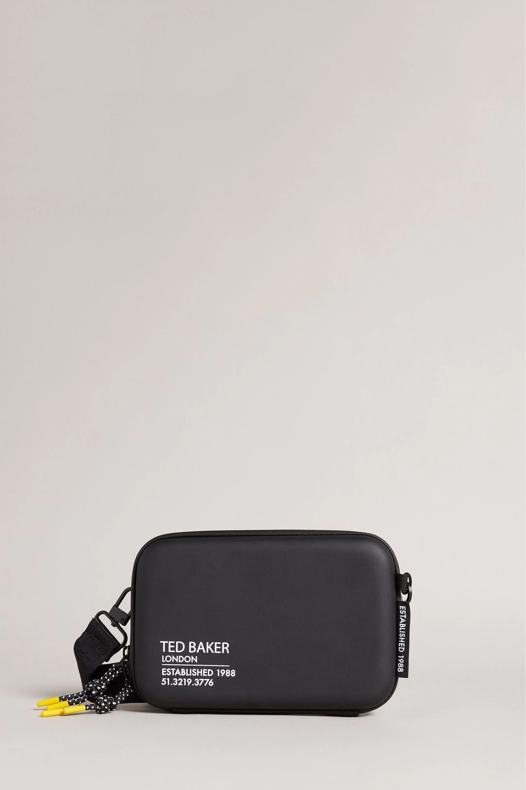Ted Baker Mens Black Bickin Rubberised Hard Case Bag 3 Ted Baker Mens Black Bickin Rubberised Hard Case Bag