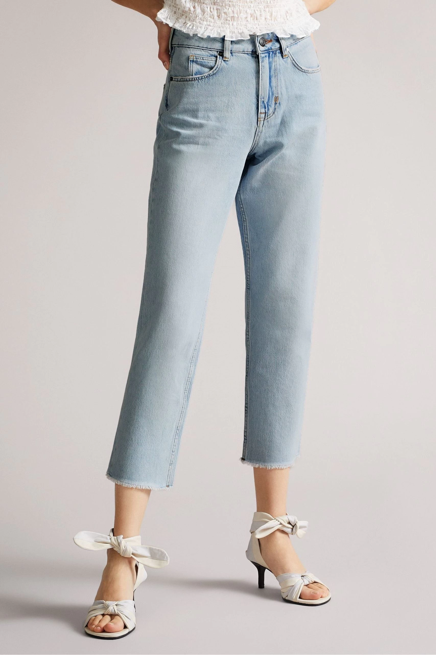 Ted Baker Blue Nellin Light Wash Rigid Straight Denim Jeans 4 Ted Baker Blue Nellin Light Wash Rigid Straight Denim Jeans - Image 2