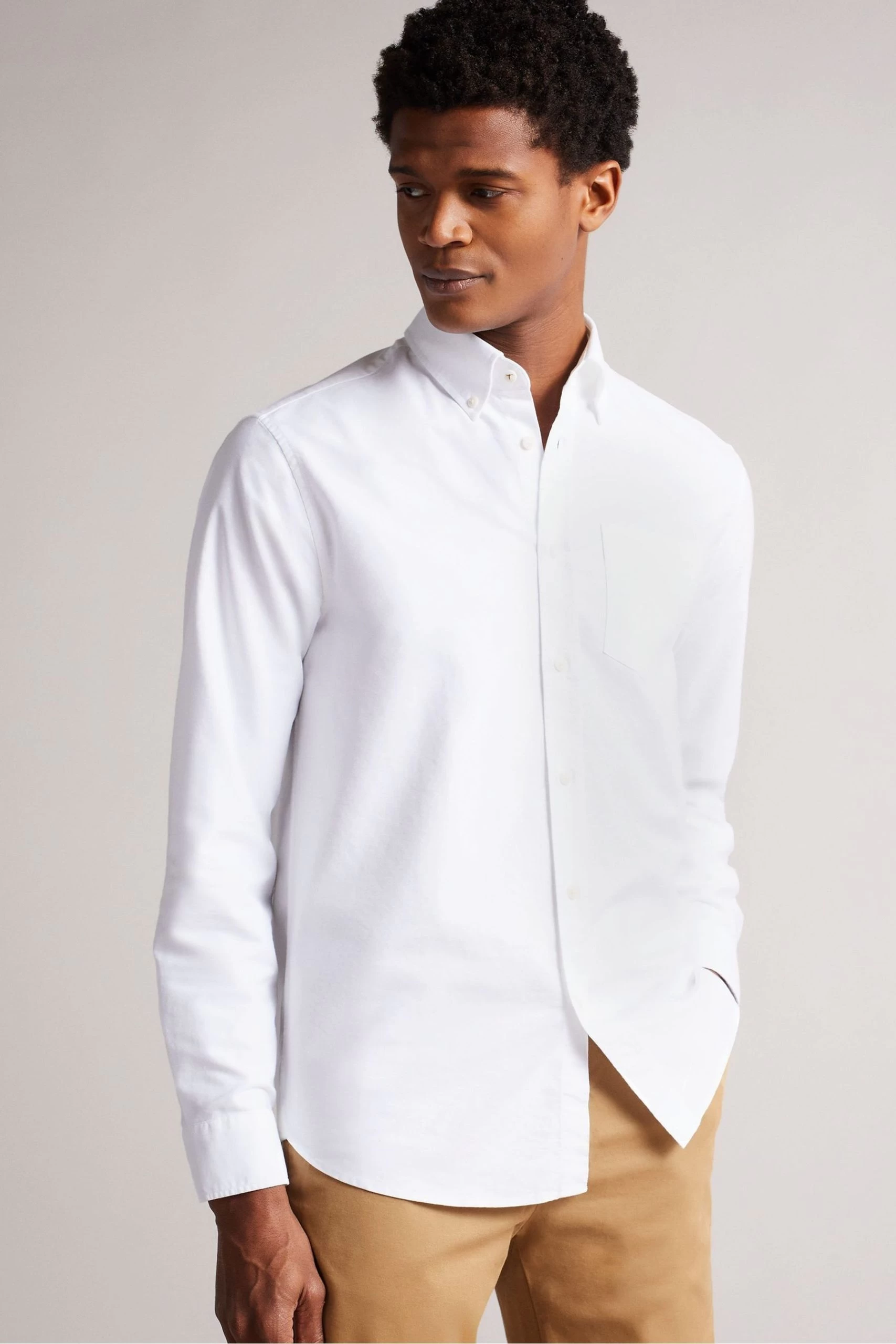 Ted Baker Paplet White Long Sleeve Oxford Shirt 3 Ted Baker Paplet White Long Sleeve Oxford Shirt