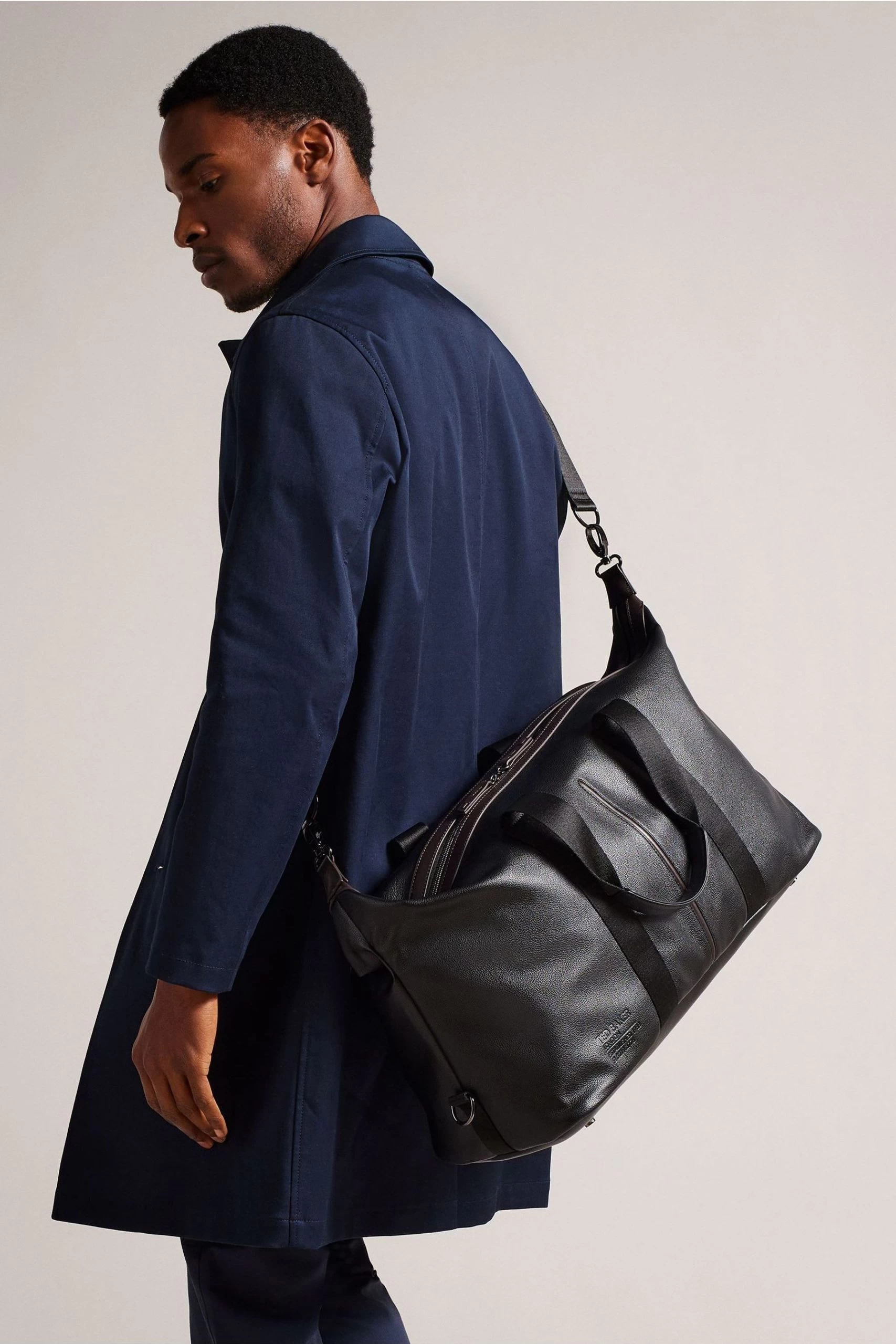 Ted Baker Josua Black Recycled Pu Holdall 7 Ted Baker Josua Black Recycled Pu Holdall - Image 5