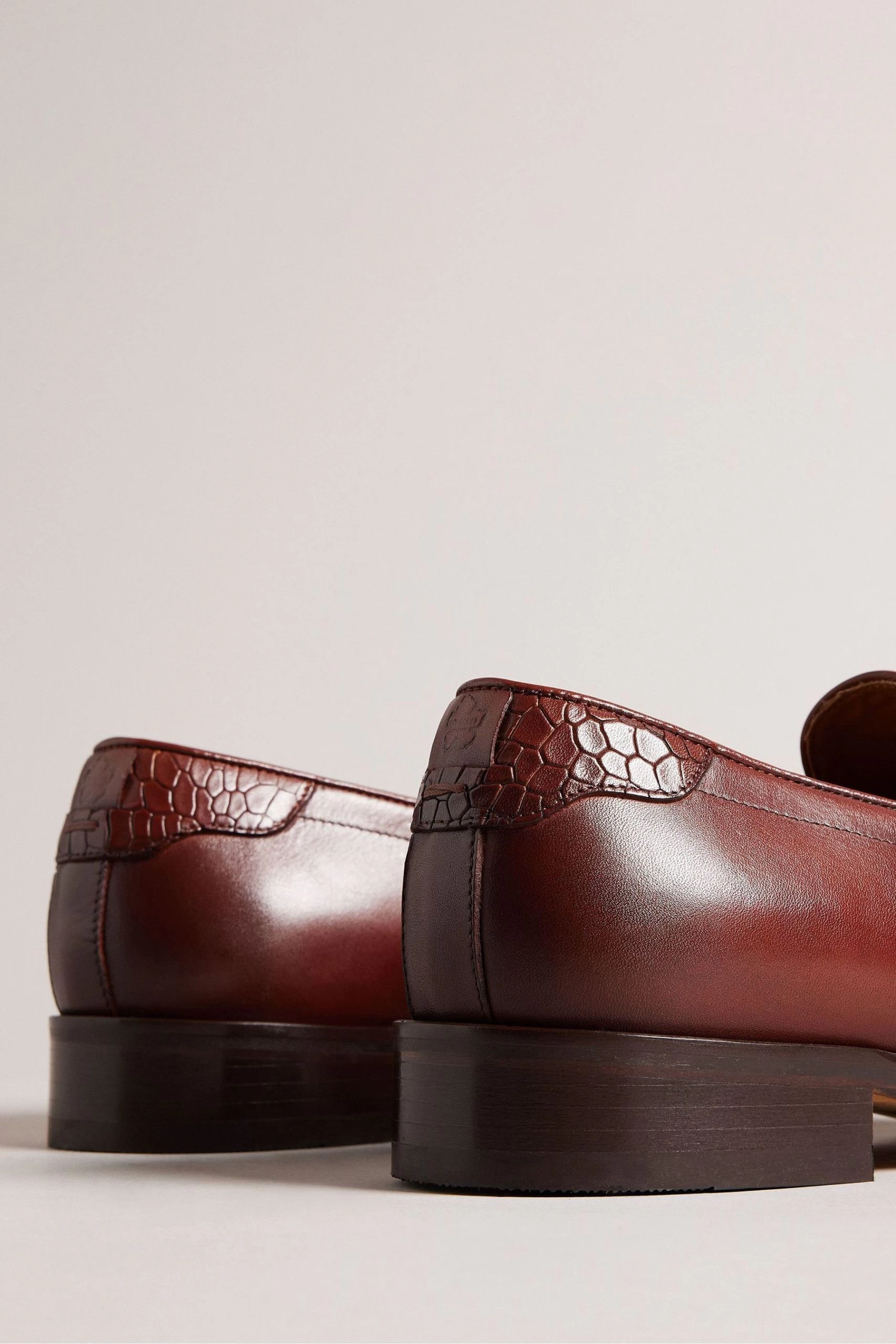 Ted Baker Brown Antoinn Crocodile Effect Leather Formal Loafers 6 Ted Baker Brown Antoinn Crocodile Effect Leather Formal Loafers - Image 4