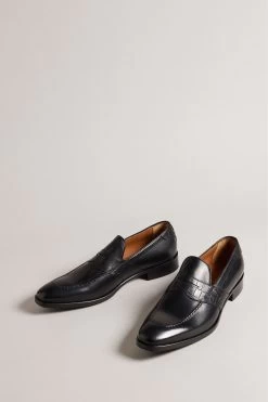 Ted Baker Antoinn Black Crocodile Effect Leather Formal Loafers -Ted Baker Shop U11710s3