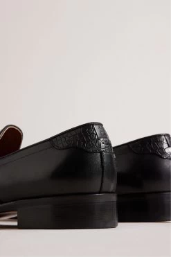 Ted Baker Antoinn Black Crocodile Effect Leather Formal Loafers -Ted Baker Shop U11710s4