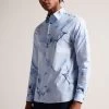 Ted Baker Louth Sky Blue Long Sleeve Photographic Print Shirt 1 Ted Baker Louth Sky Blue Long Sleeve Photographic Print Shirt -Ted Baker Shop U11762s