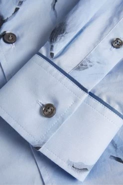 Ted Baker Louth Sky Blue Long Sleeve Photographic Print Shirt -Ted Baker Shop U11762s8