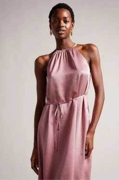 Ted Baker Pink Roxiey Halterneck Midi Dress 9 Ted Baker Pink Roxiey Halterneck Midi Dress -Ted Baker Shop U12 145s3