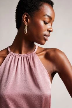 Ted Baker Pink Roxiey Halterneck Midi Dress 10 Ted Baker Pink Roxiey Halterneck Midi Dress -Ted Baker Shop U12 145s4