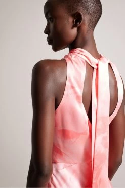 Ted Baker Pink Foreste Cowl Neck Bias Cut Midi Dress 10 Ted Baker Pink Foreste Cowl Neck Bias Cut Midi Dress -Ted Baker Shop U12 153s4