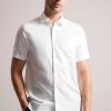Ted Baker White Kingfrd Short Sleeve Linen Shirt -Ted Baker Shop U12247s