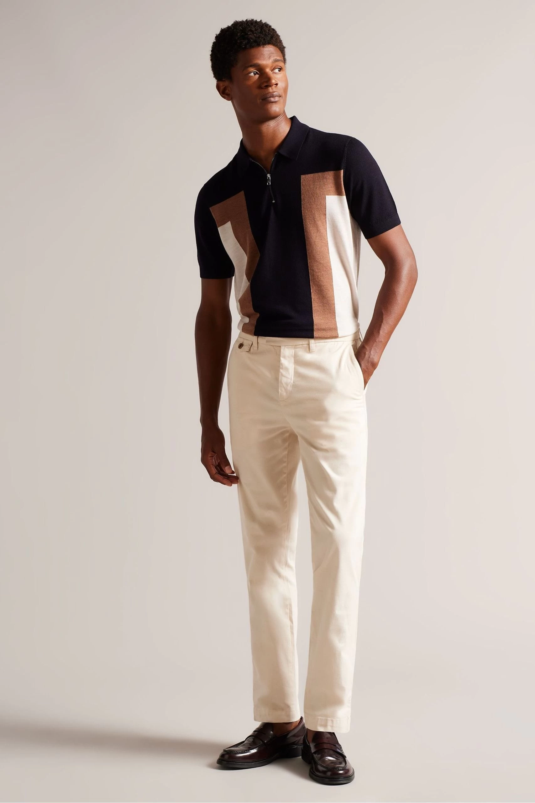 Ted Baker Blue Larbrot Short Sleeved Zip Neck Polo Shirt 5 Ted Baker Blue Larbrot Short Sleeved Zip Neck Polo Shirt - Image 3