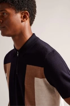 Ted Baker Blue Larbrot Short Sleeved Zip Neck Polo Shirt 10 Ted Baker Blue Larbrot Short Sleeved Zip Neck Polo Shirt -Ted Baker Shop U12248s4