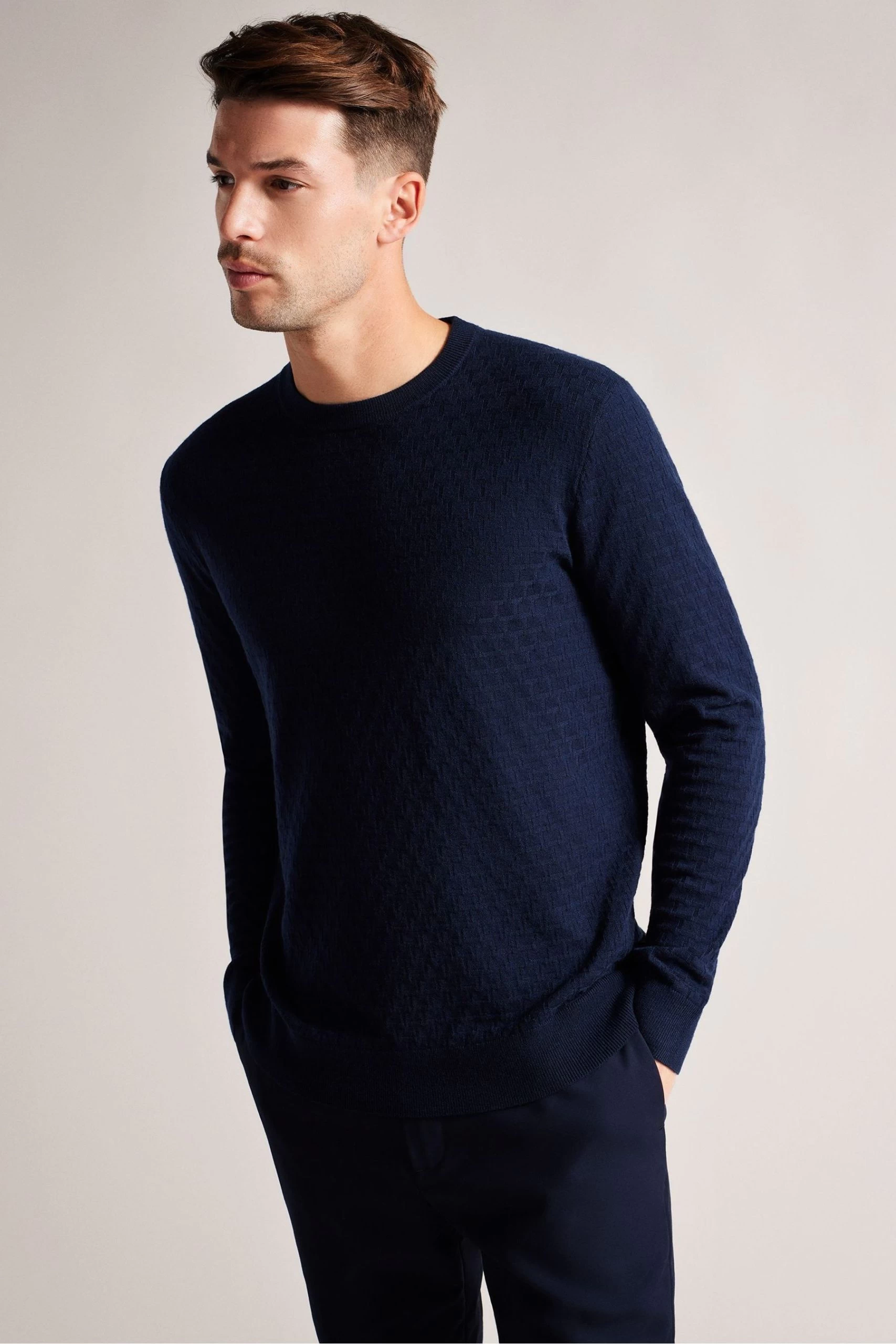 Ted Baker Blue Dartell Long Sleeved Regular T Stitched Crew Neck T-Shirt 3 Ted Baker Blue Dartell Long Sleeved Regular T Stitched Crew Neck T-Shirt