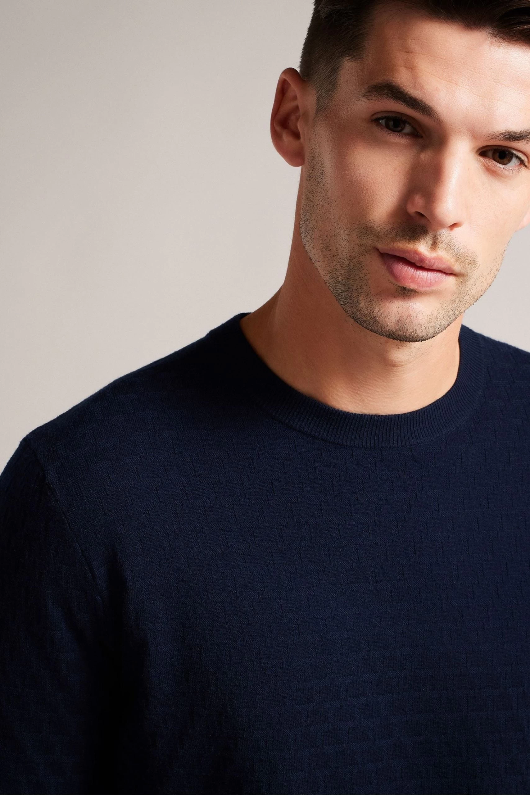 Ted Baker Blue Dartell Long Sleeved Regular T Stitched Crew Neck T-Shirt 5 Ted Baker Blue Dartell Long Sleeved Regular T Stitched Crew Neck T-Shirt - Image 3