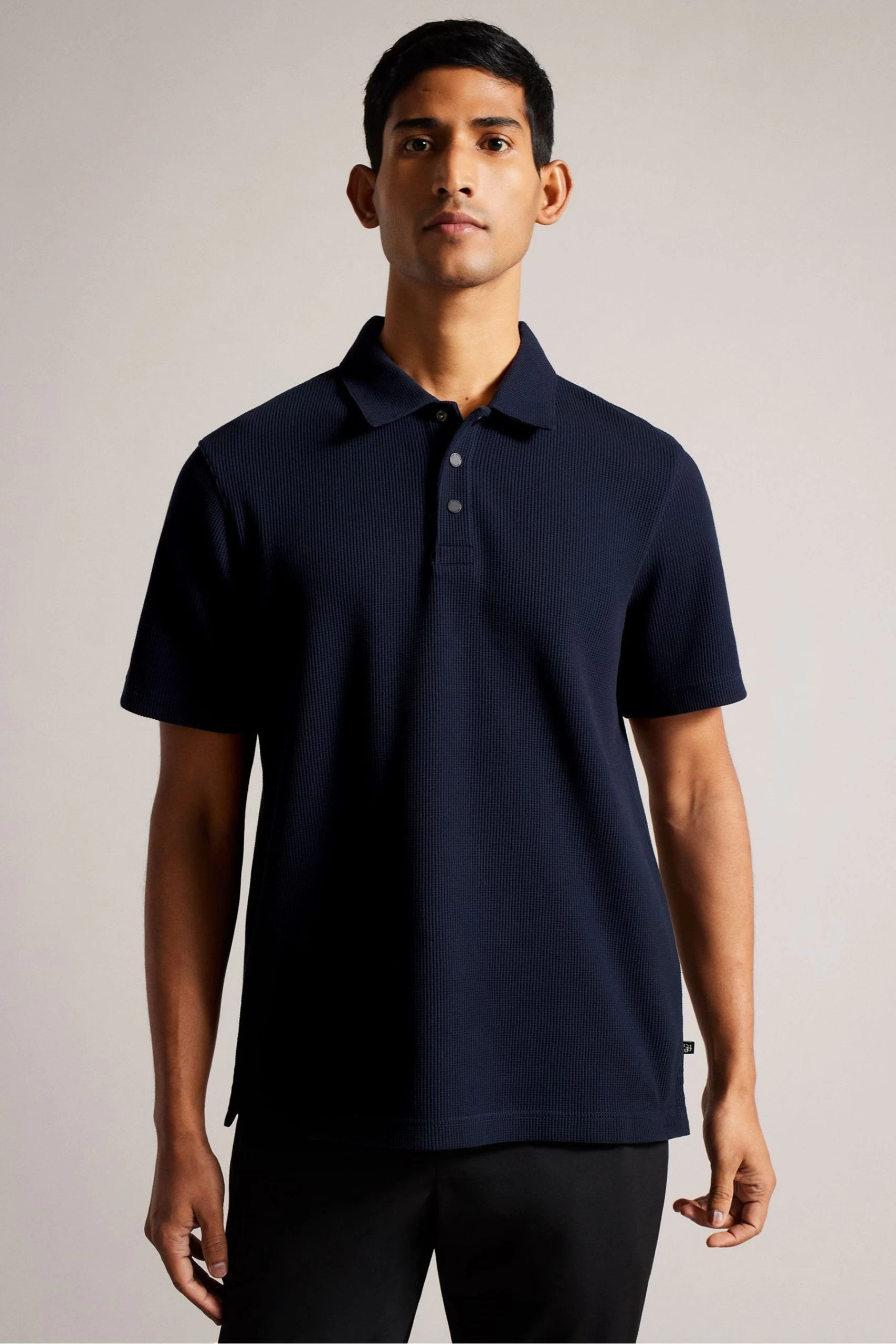Ted Baker Blue Bute Short Sleeved Regular Fit Textured Polo 3 Ted Baker Blue Bute Short Sleeved Regular Fit Textured Polo