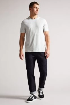 Ted Baker Hawking Grey Marl Short Sleeve Plain T-Shirt