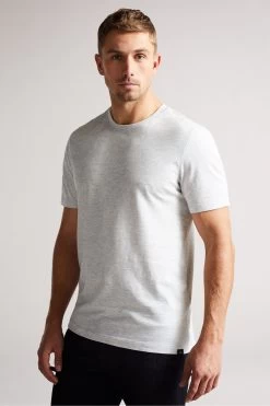 Ted Baker Hawking Grey Marl Short Sleeve Plain T-Shirt 8 Ted Baker Hawking Grey Marl Short Sleeve Plain T-Shirt -Ted Baker Shop U29219s2