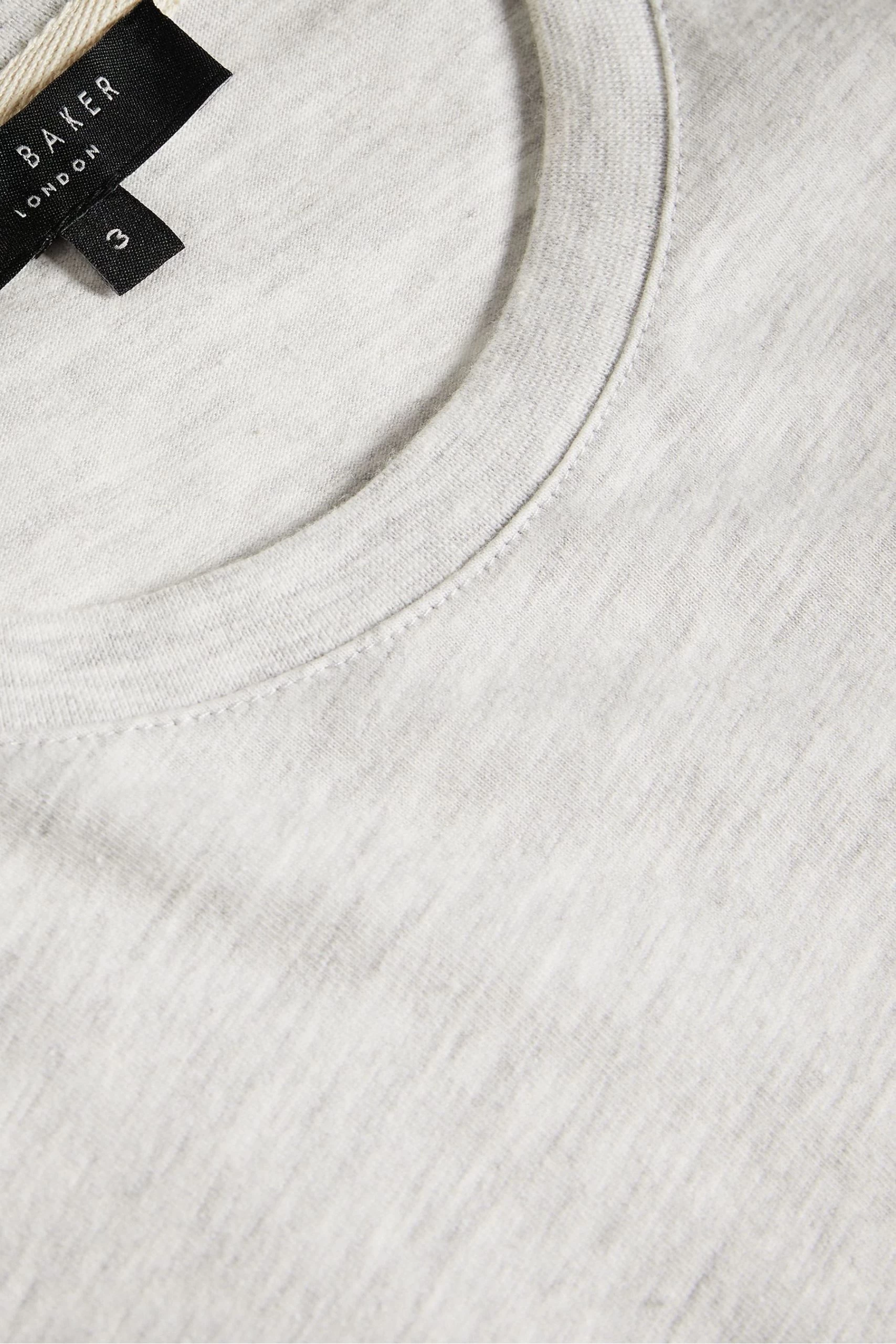 Ted Baker Hawking Grey Marl Short Sleeve Plain T-Shirt 6 Ted Baker Hawking Grey Marl Short Sleeve Plain T-Shirt - Image 4