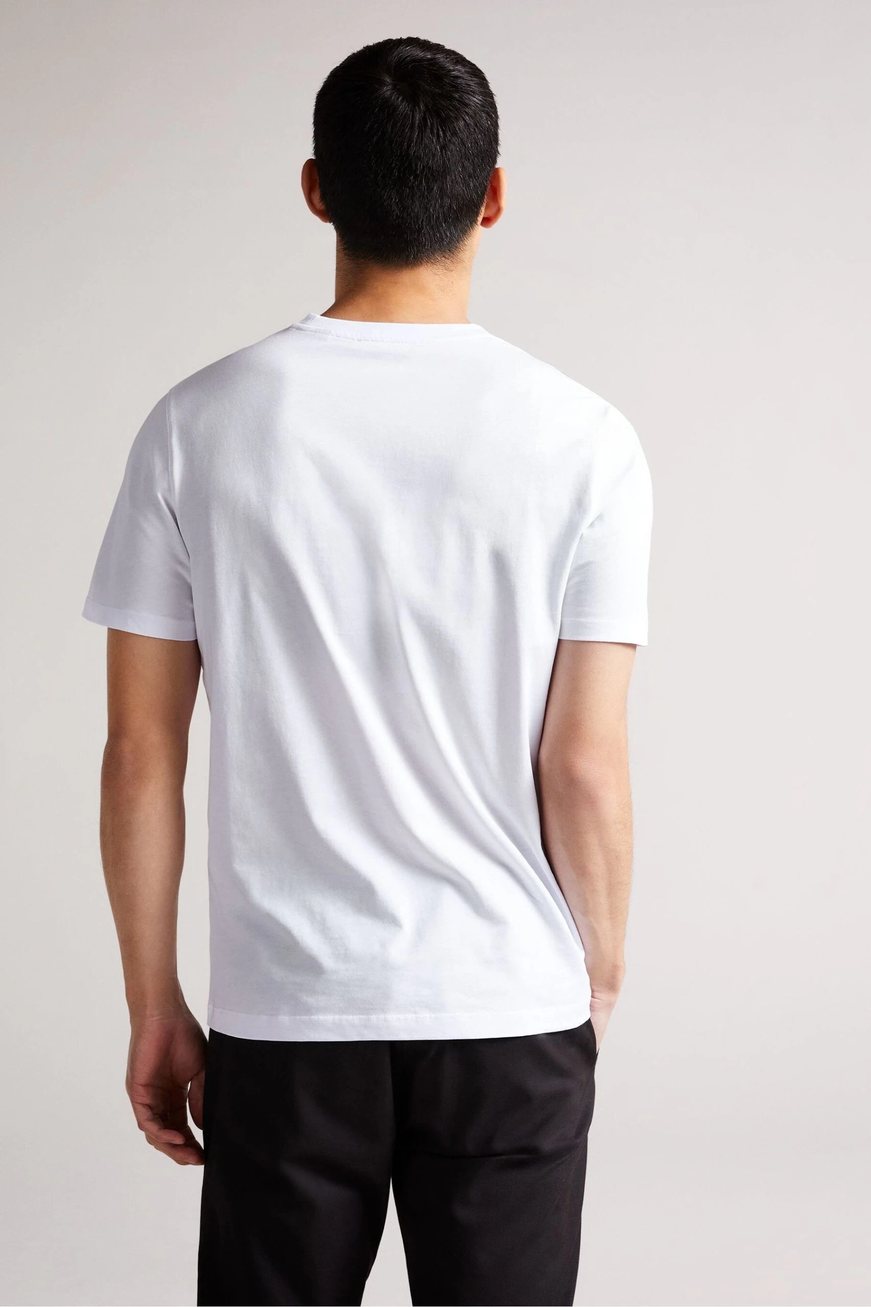 Ted Baker Hawking White Short Sleeve Plain T-Shirt 4 Ted Baker Hawking White Short Sleeve Plain T-Shirt - Image 2
