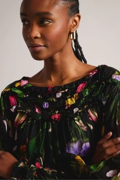 Ted Baker Brookii Black Ruffle Playsuit With Blouson Sleeves 10 Ted Baker Brookii Black Ruffle Playsuit With Blouson Sleeves -Ted Baker Shop U29682s4