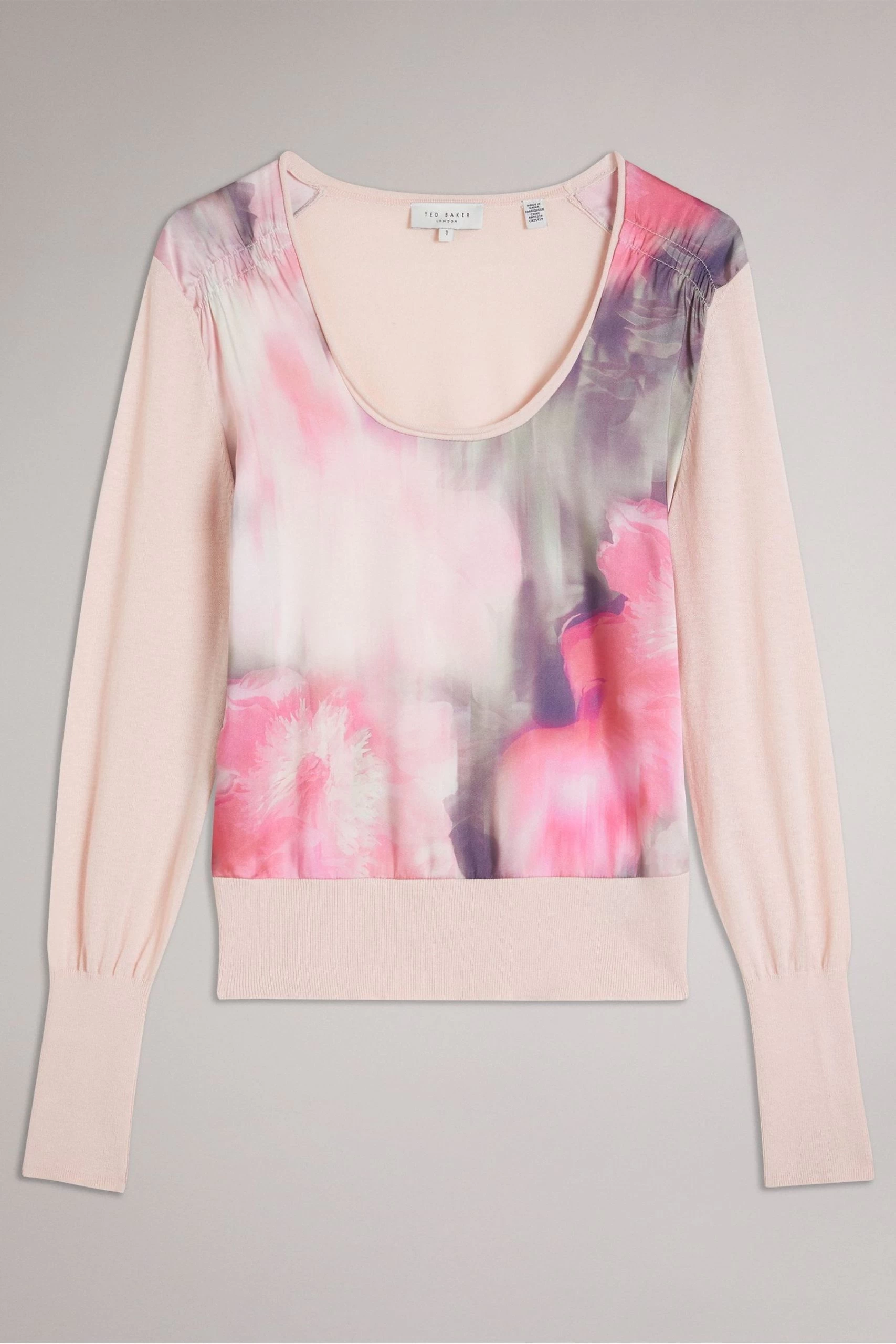 Ted Baker Pink Lusindi Coral Woven Front V-Neck Sweater 7 Ted Baker Pink Lusindi Coral Woven Front V-Neck Sweater - Image 5