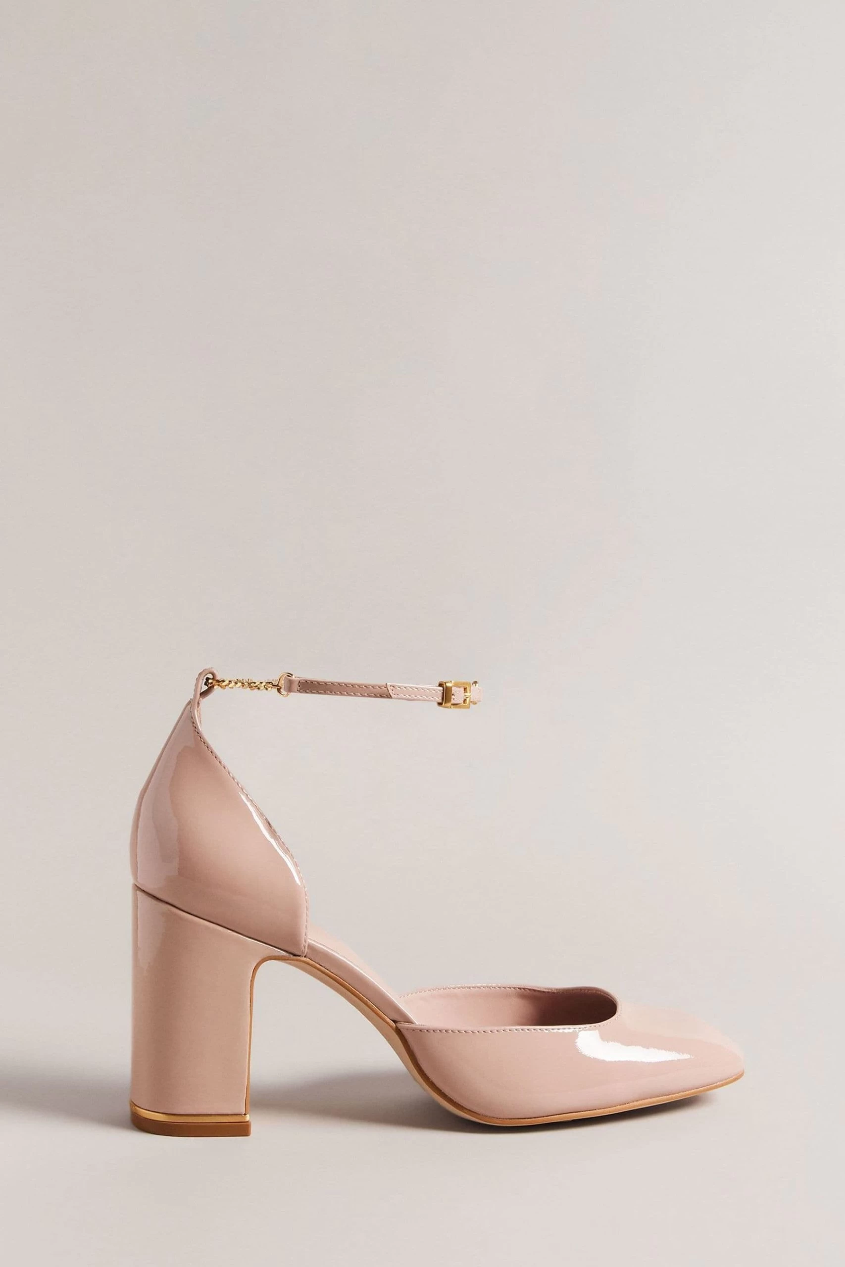 Ted Baker Pink Keliy Strappy Chain Patent Closed Toe Heels 3 Ted Baker Pink Keliy Strappy Chain Patent Closed Toe Heels