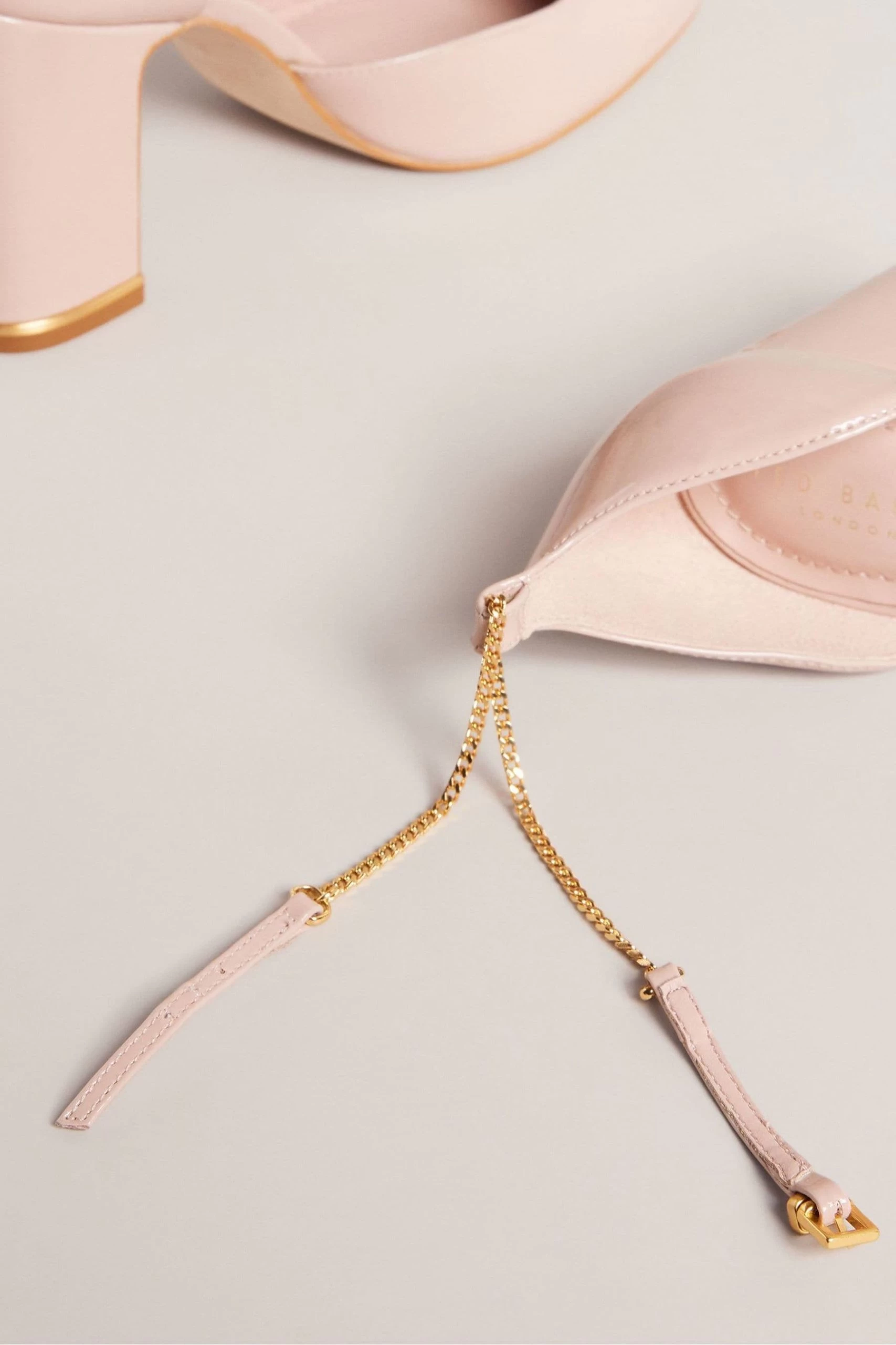 Ted Baker Pink Keliy Strappy Chain Patent Closed Toe Heels 6 Ted Baker Pink Keliy Strappy Chain Patent Closed Toe Heels - Image 4