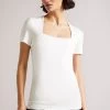Ted Baker Gerbela White Square Neck Short Sleeve Top 1 Ted Baker Gerbela White Square Neck Short Sleeve Top -Ted Baker Shop U39667s