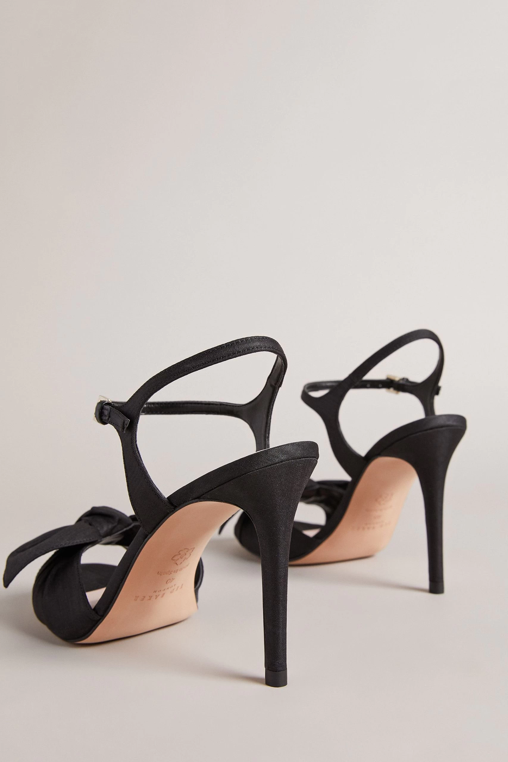 Ted Baker Heevia Black Moire Satin Bow 90Mm Heeled Sandals 5 Ted Baker Heevia Black Moire Satin Bow 90Mm Heeled Sandals - Image 3
