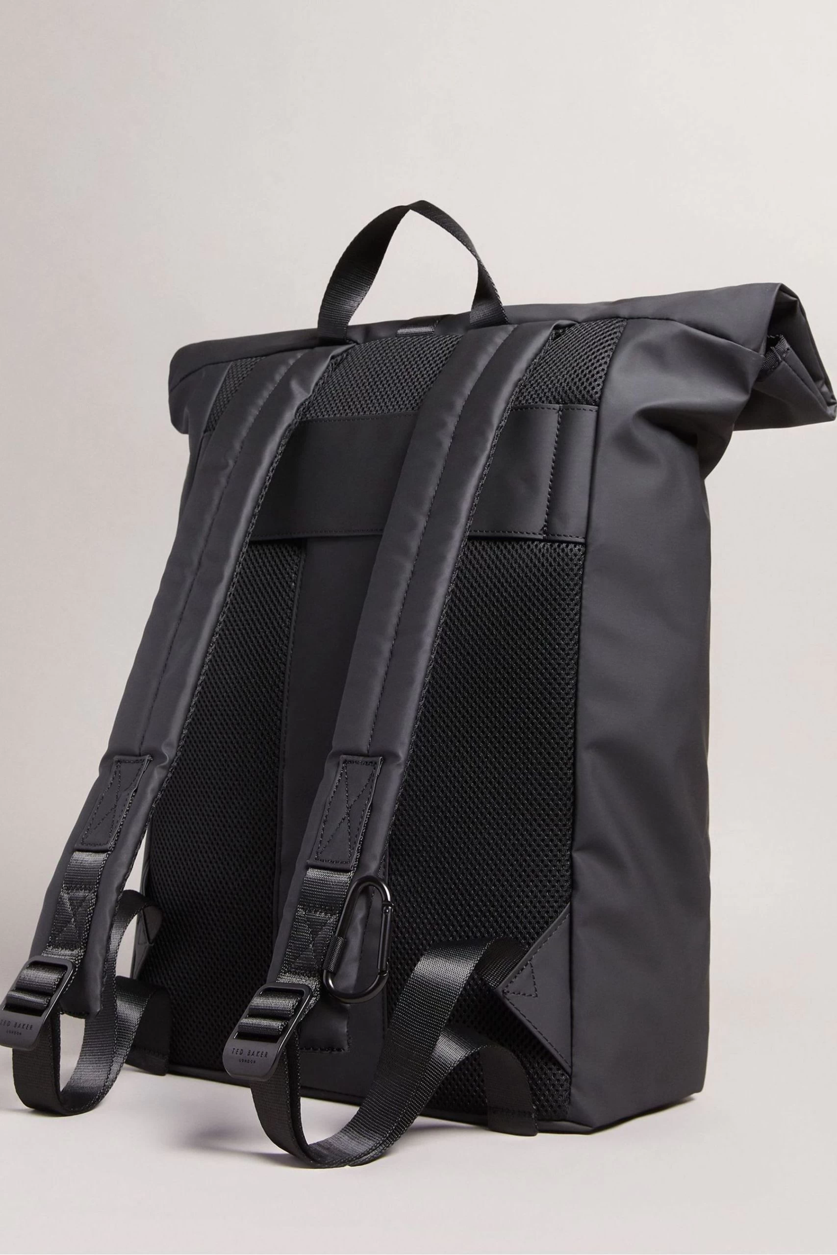 Ted Baker Clime Black Rubberised Rolltop Backpack 4 Ted Baker Clime Black Rubberised Rolltop Backpack - Image 2