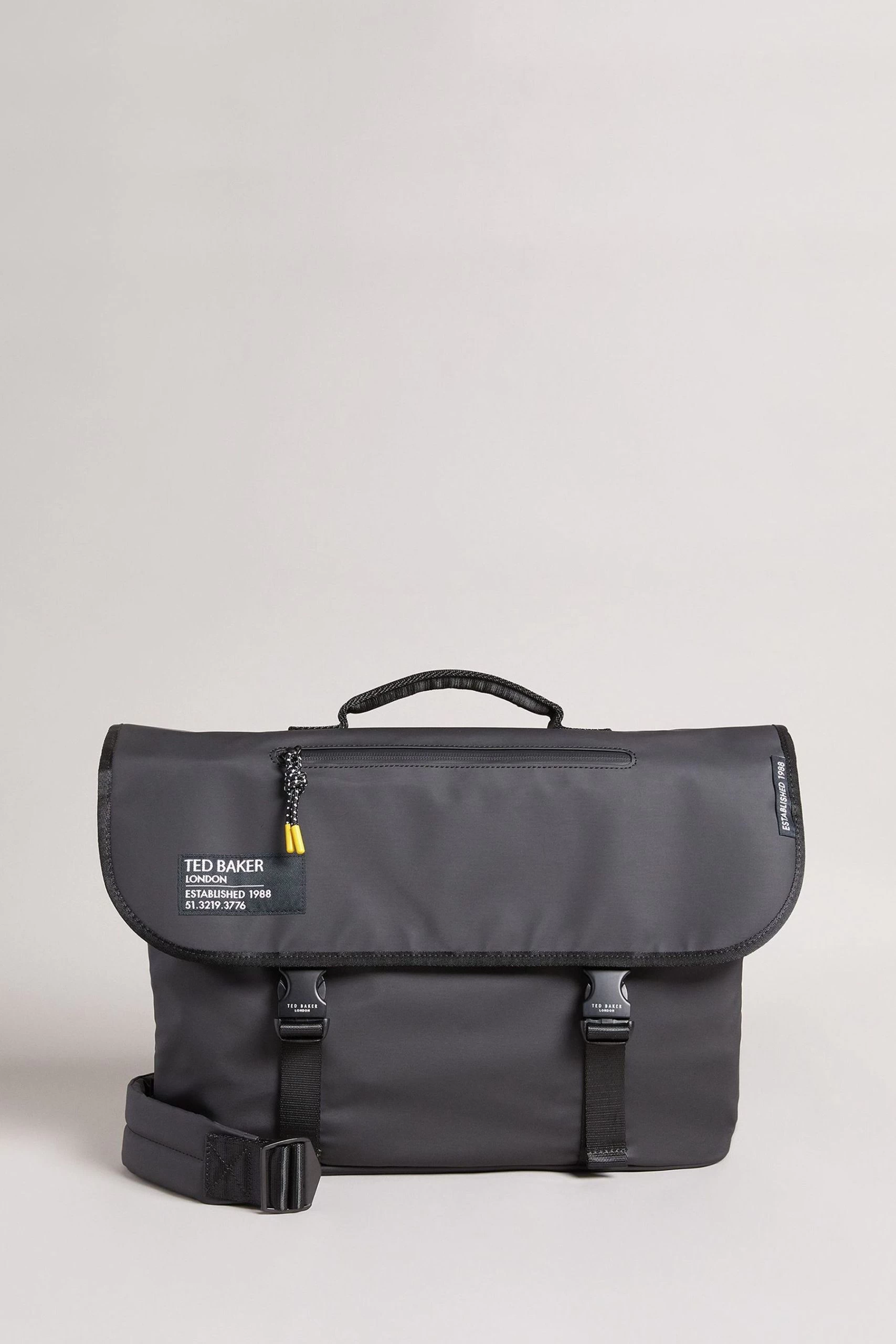 Ted Baker Strole Black Rubberised Satchel Bag 3 Ted Baker Strole Black Rubberised Satchel Bag