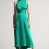 Ted Baker Green Mmilly Mid High Low Halter Dress With Integral Tie -Ted Baker Shop U41614s