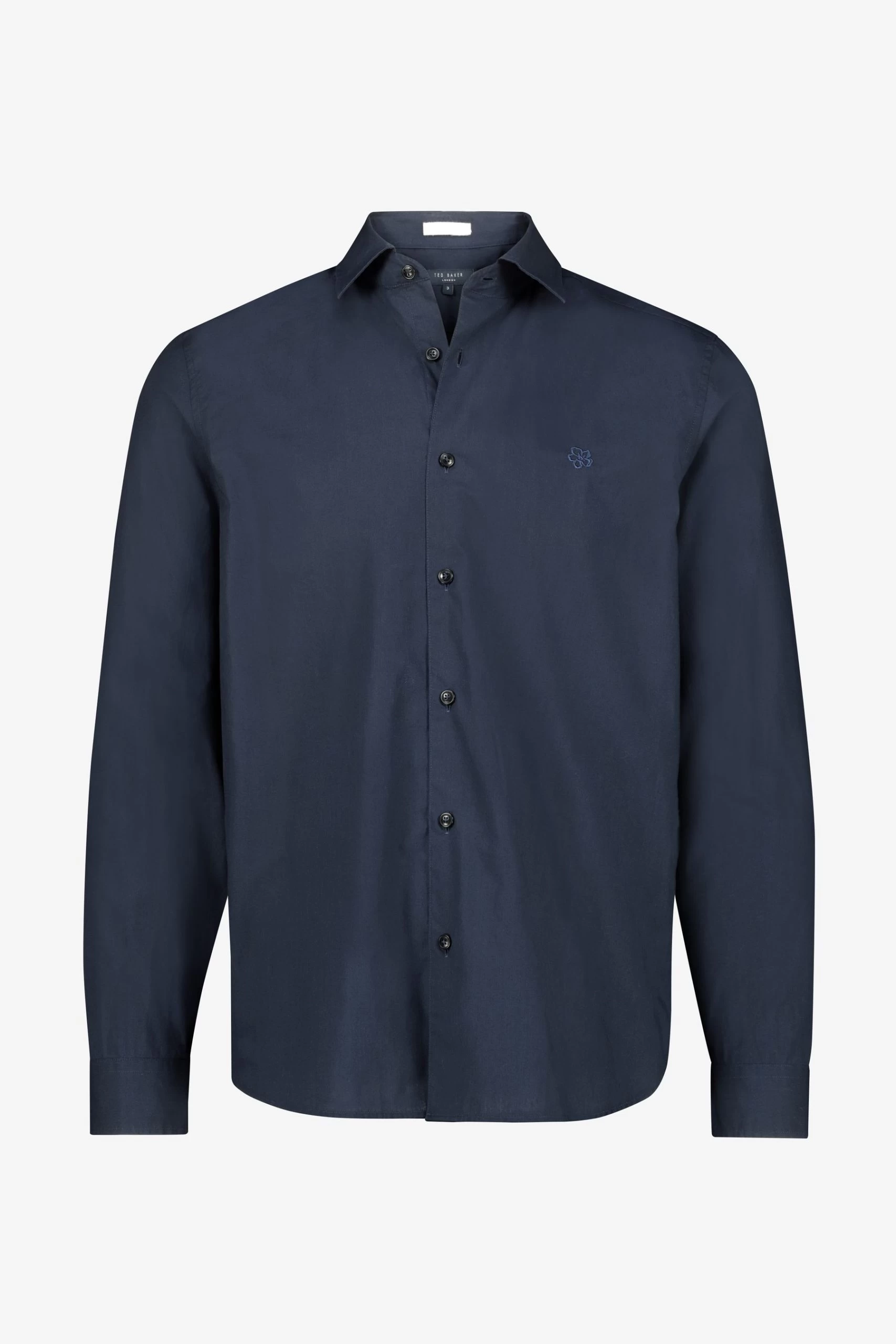 Ted Baker Blue Sonikk Long Sleeve Tonal Poplin Shirt 7 Ted Baker Blue Sonikk Long Sleeve Tonal Poplin Shirt - Image 5