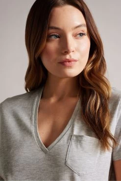 Ted Baker Grey Lovage Easy Fit V-Neck T-Shirt 10 Ted Baker Grey Lovage Easy Fit V-Neck T-Shirt -Ted Baker Shop U50376s4