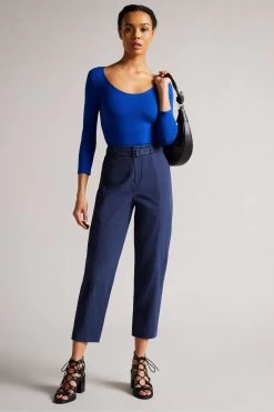 Ted Baker Carsha Blue Fitted Scoop Neck Top 9 Ted Baker Carsha Blue Fitted Scoop Neck Top -Ted Baker Shop U54707s3