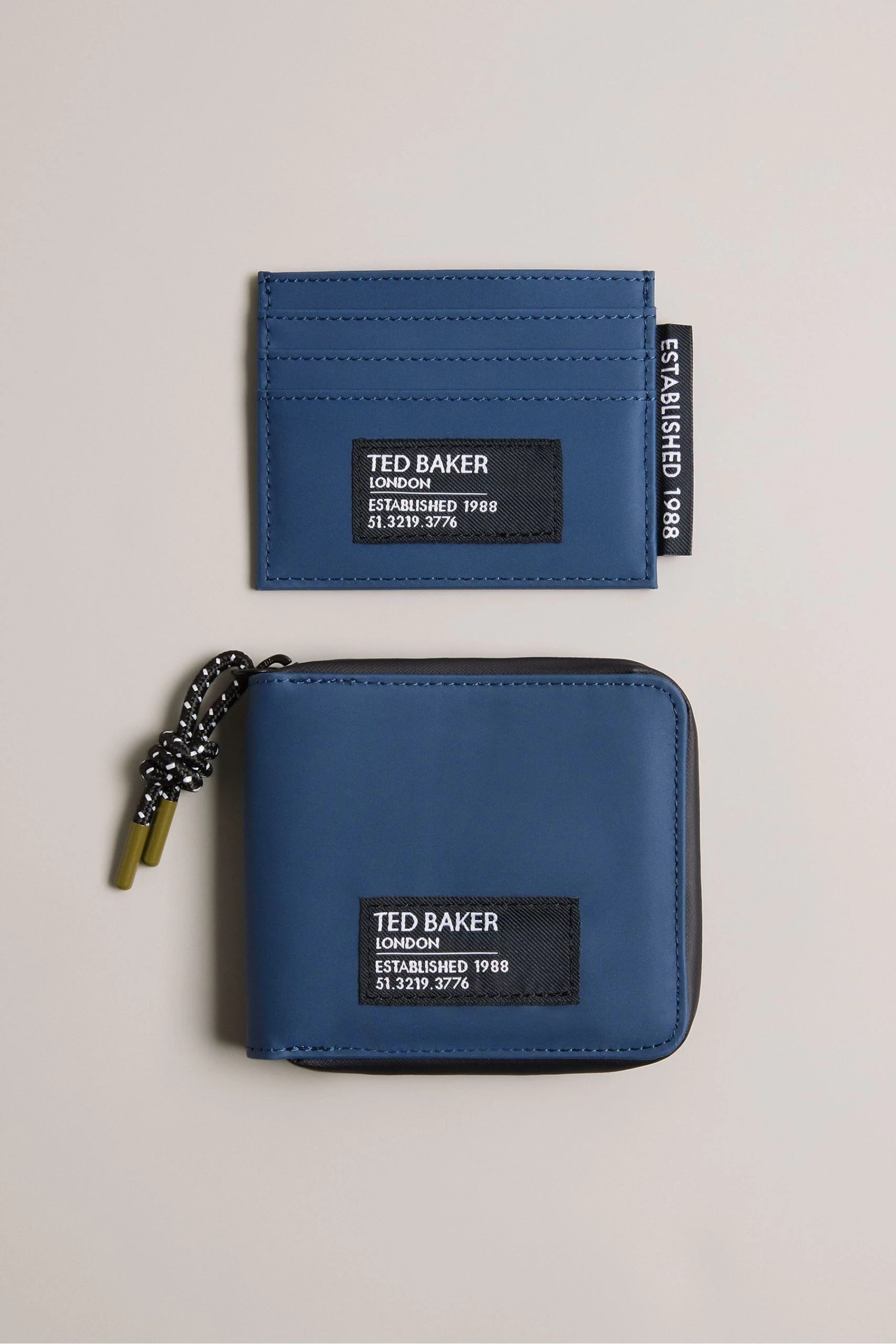 Ted Baker Blue Bentch Rubberised Wallet And Cardholder Giftset 3 Ted Baker Blue Bentch Rubberised Wallet And Cardholder Giftset