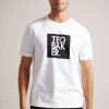 Ted Baker Rofata White Shorts Sleeved Square Branded T-Shirt 1 Ted Baker Rofata White Shorts Sleeved Square Branded T-Shirt -Ted Baker Shop U76288s