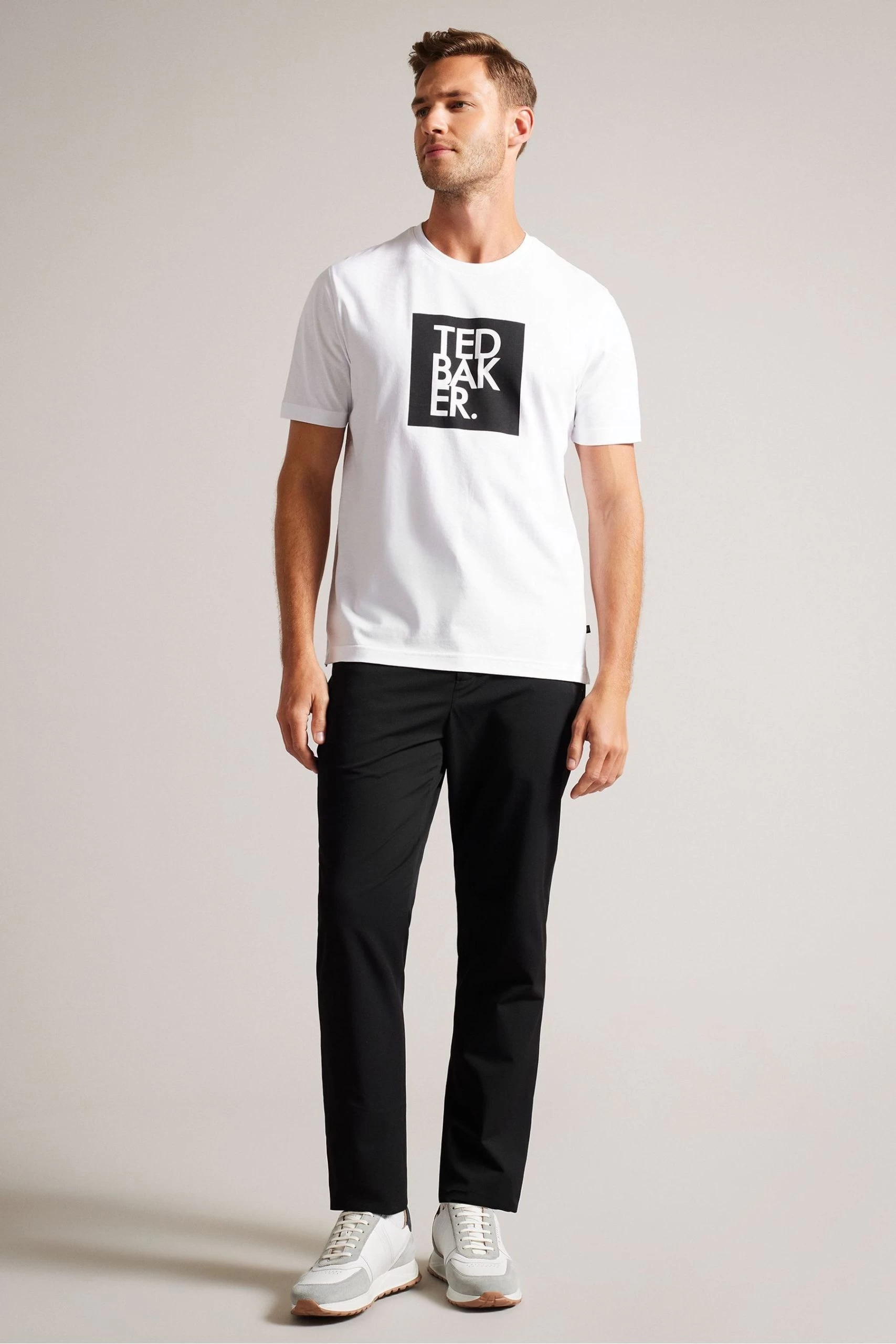 Ted Baker Rofata White Shorts Sleeved Square Branded T-Shirt 5 Ted Baker Rofata White Shorts Sleeved Square Branded T-Shirt - Image 3