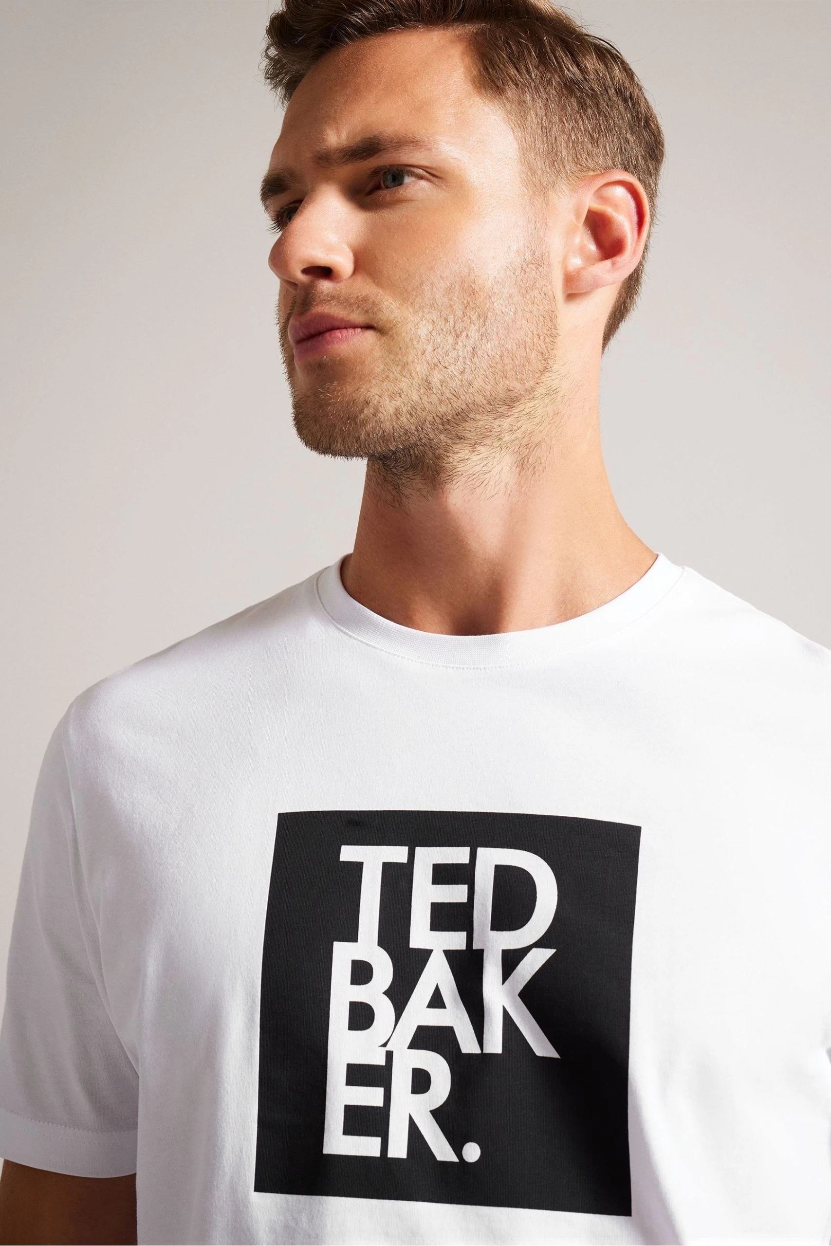Ted Baker Rofata White Shorts Sleeved Square Branded T-Shirt 6 Ted Baker Rofata White Shorts Sleeved Square Branded T-Shirt - Image 4