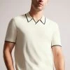 Ted Baker Natural Stortfo Short Sleeved Rayon Open Neck Polo Shirt 2 Ted Baker Natural Stortfo Short Sleeved Rayon Open Neck Polo Shirt -Ted Baker Shop U76294s