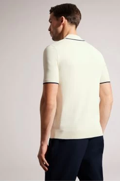 Ted Baker Natural Stortfo Short Sleeved Rayon Open Neck Polo Shirt 8 Ted Baker Natural Stortfo Short Sleeved Rayon Open Neck Polo Shirt -Ted Baker Shop U76294s2
