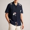 Ted Baker Blue Neele Short Sleeve Abstract Floral Shirt -Ted Baker Shop U76295s