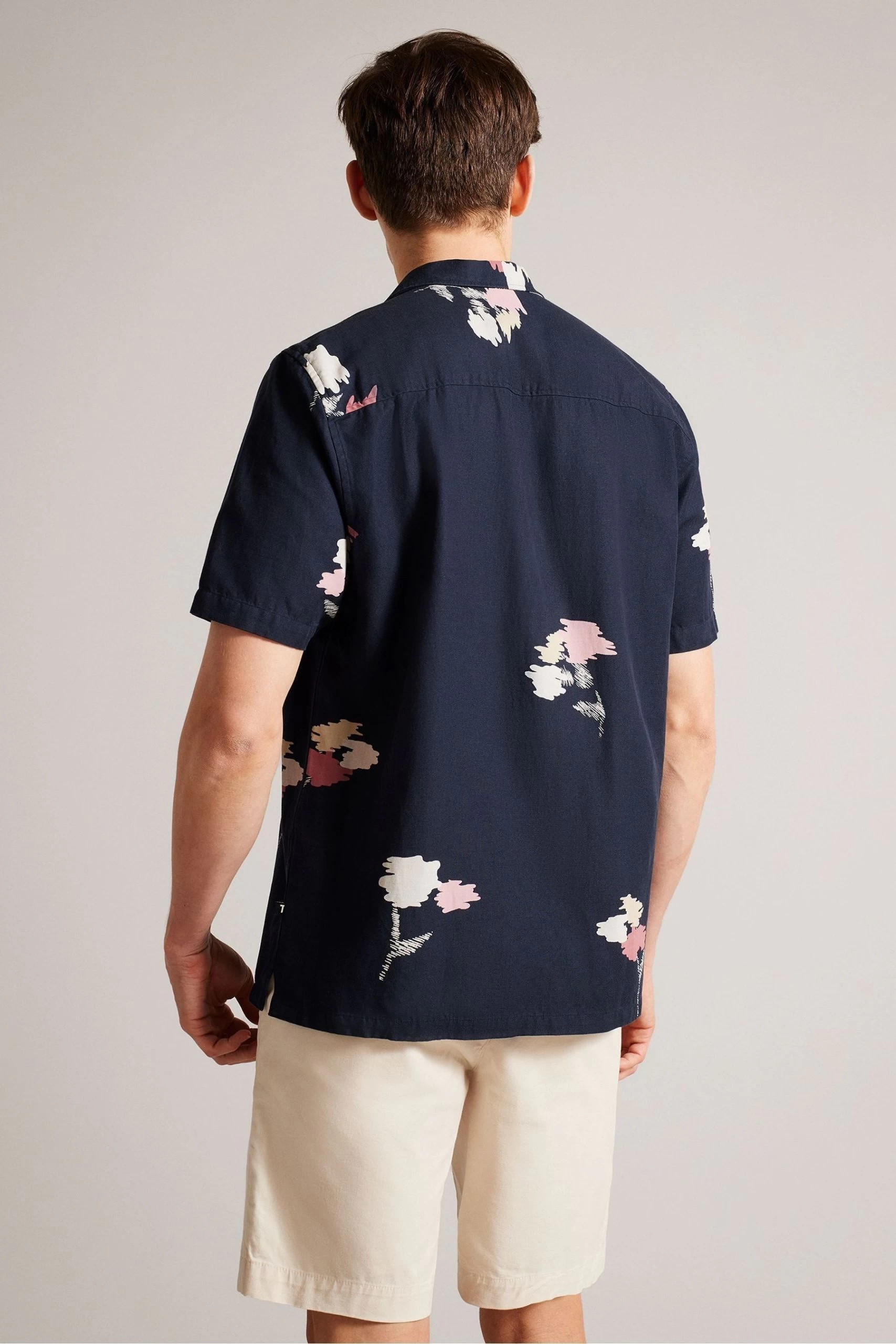 Ted Baker Blue Neele Short Sleeve Abstract Floral Shirt 4 Ted Baker Blue Neele Short Sleeve Abstract Floral Shirt - Image 2