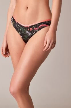 B By Ted Baker Black Floral Satin Brazillian Knickers -Ted Baker Shop U81 898s6
