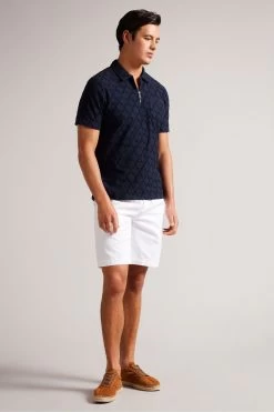 Ted Baker Coram Blue Short Sleeve Zip Jacquard Polo Shirt 9 Ted Baker Coram Blue Short Sleeve Zip Jacquard Polo Shirt -Ted Baker Shop U86308s3