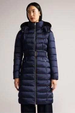 Ted Baker Aliciee Long Black Padded Coat