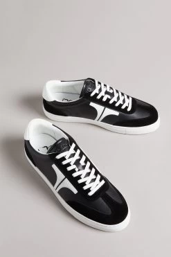Ted Baker Robbert Black Retro Suede Leather Mix Sneakers -Ted Baker Shop U99999s4