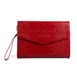 Ted Baker CROCEY Patent Red Croc Pouch Bag